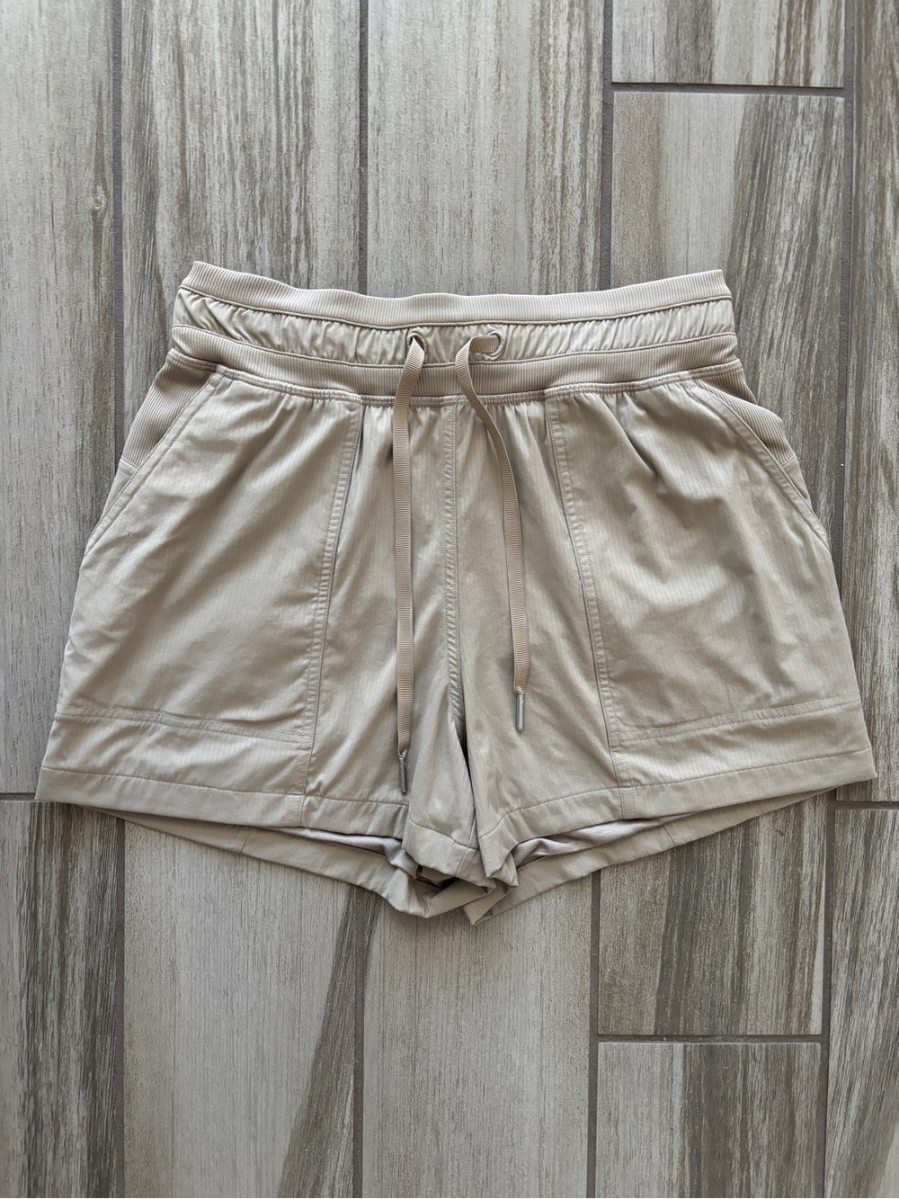 lululemon athletica Beige Drawstring Athletic Shorts